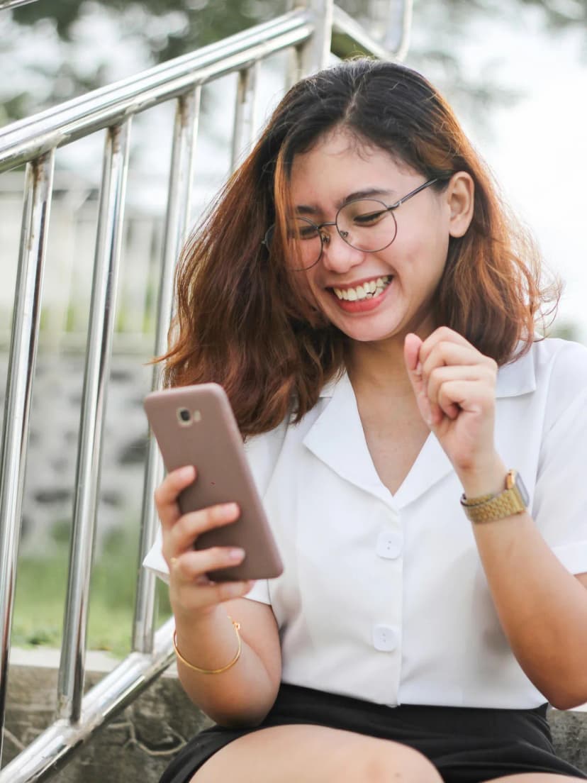 Person using QRMAKR on their phone